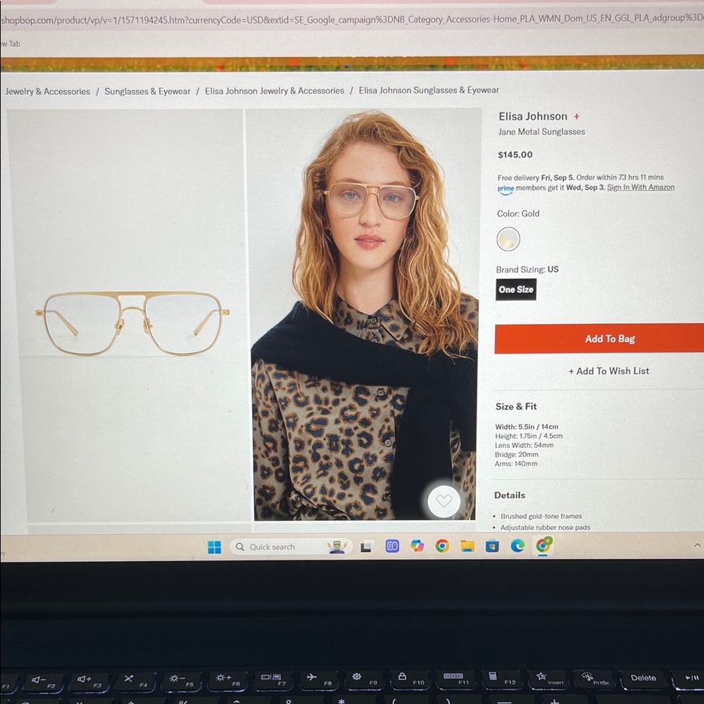 NWOT Elisa Johnson Jane Metal Sunglasses